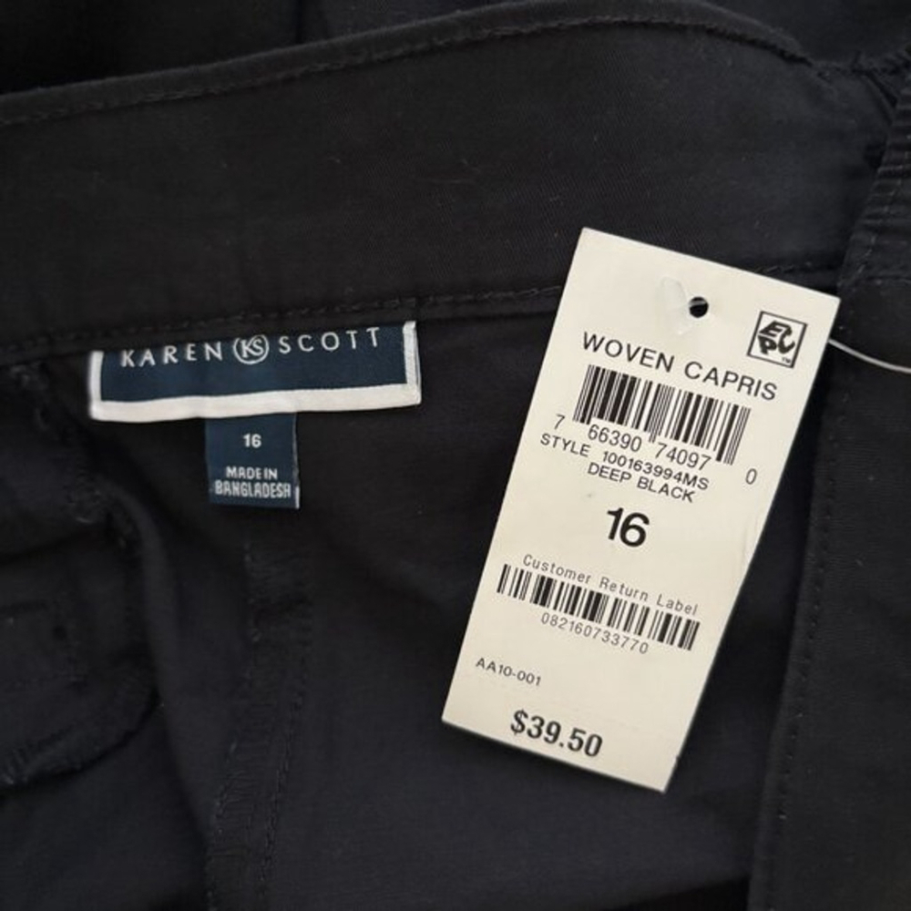 Karen Scott Women's Size 16 Black Comfort Waist Capri Pants NWT - Picture 5 of 5